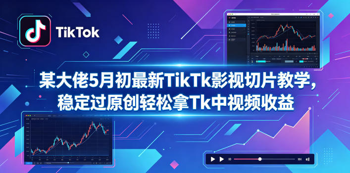 某大佬5月初最新TikTk影视切片教学,稳定过原创轻松拿Tk中视频收益-御文网