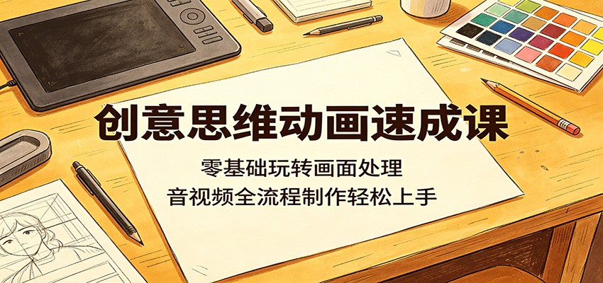 创意思维动画速成课:零基础玩转画面处理,音视频全流程制作轻松上手-御文网