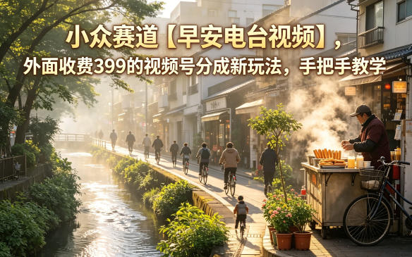 小众赛道【早安电台视频】,外面收费399的视频号分成新玩法,手把手教学-御文网