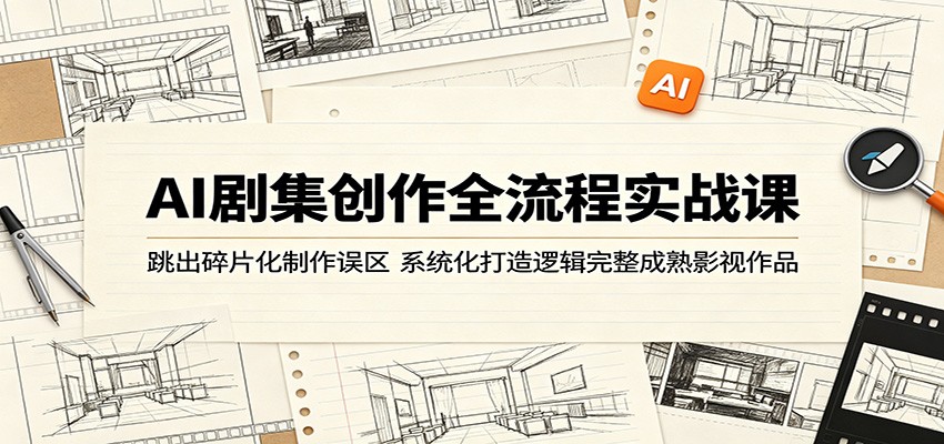 AI剧集创作全流程实战课：跳出碎片化制作误区，系统化打造逻辑完整成熟影视作品-御文网