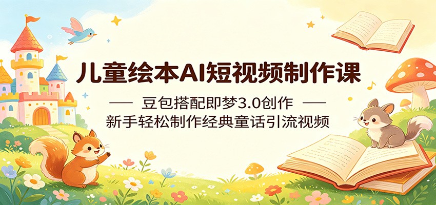 儿童绘本AI短视频制作课:豆包搭配即梦3.0创作,新手轻松制作经典童话引流视频-御文网