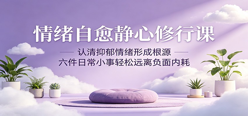 情绪自愈静心修行课:认清抑郁情绪形成根源,六件日常小事轻松远离负面内耗-御文网