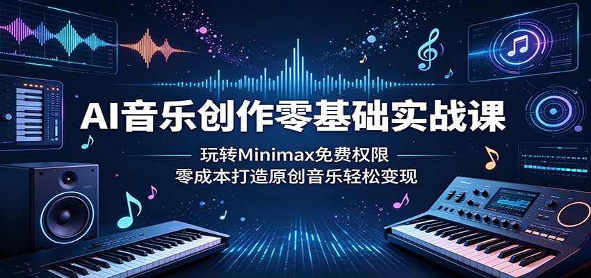 AI音乐创作零基础实战课:玩转Minimax免费权限,零成本打造原创音乐轻松变现-御文网