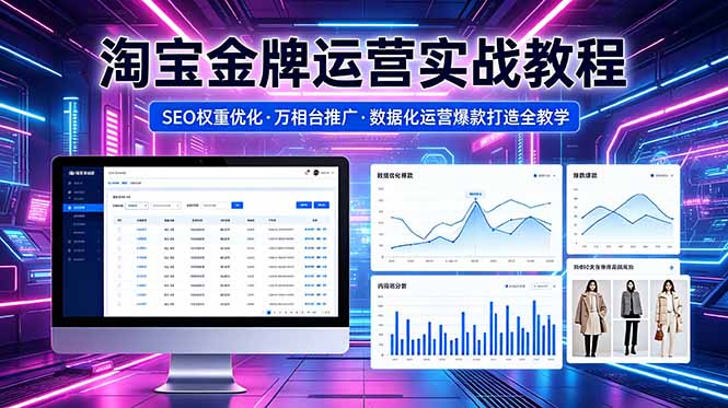 2026 淘宝金牌运营实战教程，SEO权重优化万相台推广，数据化运营爆款打造全教学-御文网