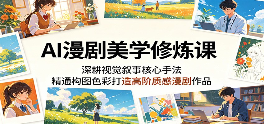 AI漫剧美学修炼课：深耕视觉叙事核心手法，精通构图色彩打造高阶质感漫剧作品-御文网