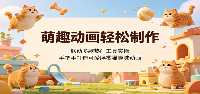 萌趣动画轻松制作，联动多款热门工具实操，手把手打造可爱胖橘猫趣味动画-御文网