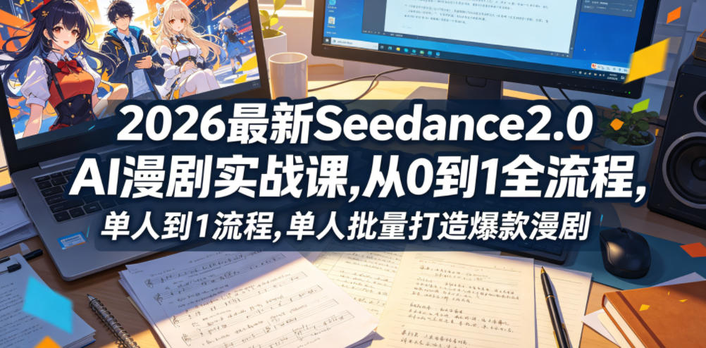 2026最新Seedance2.0 AI漫剧实战课,,从0到1全流程,单人批量打造爆款漫剧-御文网