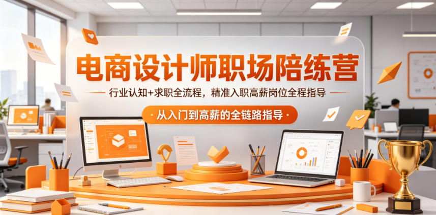 电商设计师职场陪练营,行业认知+求职全流程,精准入职高薪岗位全程指导-御文网