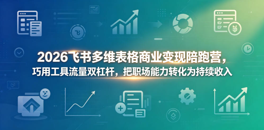 2026飞书多维表格商业变现陪跑营，巧用工具流量双杠杆，把职场能力转化为持续收入-御文网