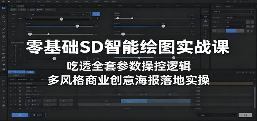 零基础SD智能绘图实战课：吃透全套参数操控逻辑，多风格商业创意海报落地实操-御文网
