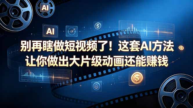 别再瞎做短视频了！这套 AI 方法让你做出大片级动画还能赚钱【原创双语字幕】-御文网