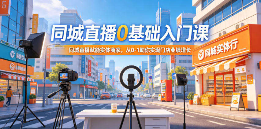 同城直播0基础入门课，同城直播赋能实体商家，从0-1助你实现门店业绩增长-御文网