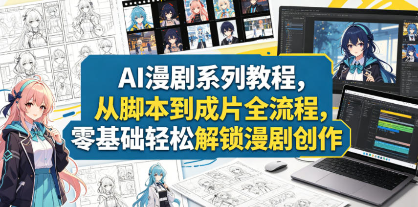 AI漫剧系列教程，从脚本到成片全流程，零基础轻松解锁漫剧创作-御文网