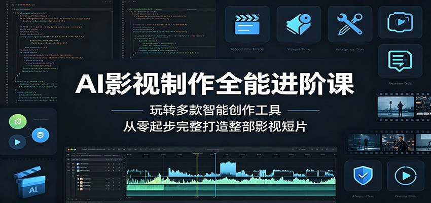 AI影视制作全能进阶课：玩转多款智能创作工具，从零起步完整打造整部影视短片-御文网