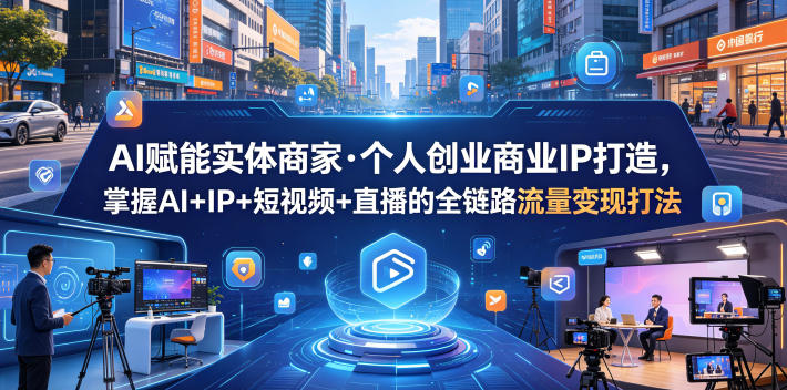 AI赋能实体商家·个人创业商业IP打造，掌握AI+IP+短视频+直播的全链路流量变现打法-御文网