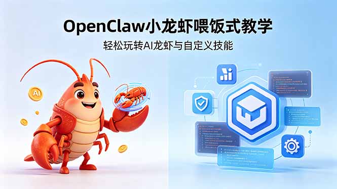 不用懂技术!OpenClaw小龙虾喂饭式教学,轻松玩转AI龙虾与自定义技能 (5月22更新-御文网