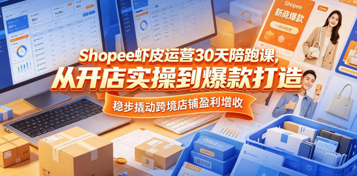 Shopee虾皮运营30天陪跑课,从开店实操到爆款打造,稳步撬动跨境店铺盈利增收-御文网