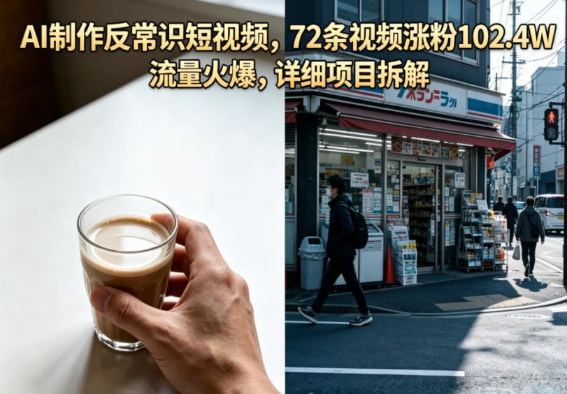 AI制作反常识短视频，72条视频涨粉102.4W，流量火爆，详细项目拆解-御文网