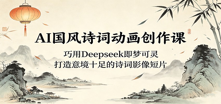 AI国风诗词动画创作课：巧用Deepseek即梦可灵，打造意境十足的诗词影像短片-御文网