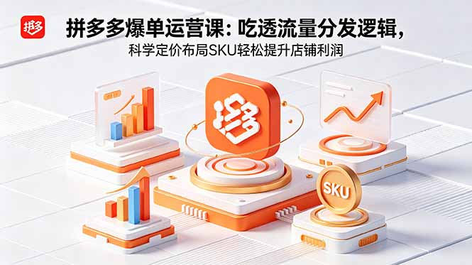 拼多多爆单运营实战课：吃透流量分发逻辑，科学定价布局SKU轻松提升店铺利润-御文网