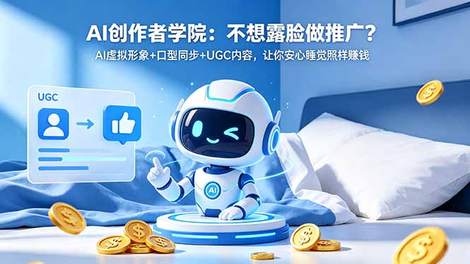 AI创作者学院：不想露脸做推广？AI虚拟形象+口型同步+UGC内容，让你安心睡觉照样赚钱-御文网