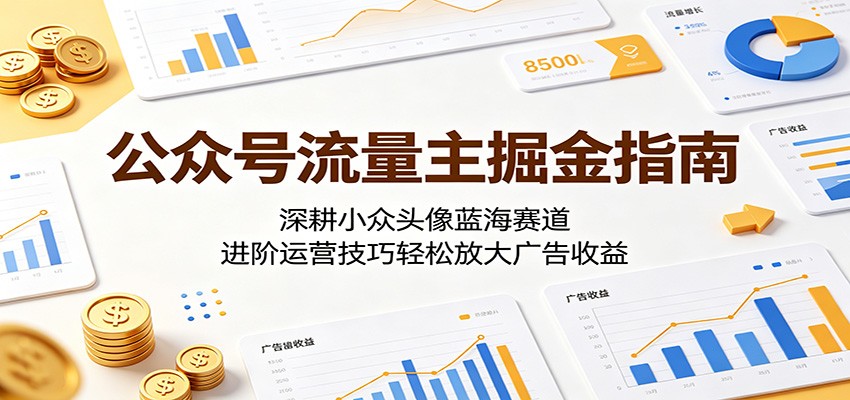 公众号流量主掘金指南：深耕小众头像蓝海赛道，进阶运营技巧轻松放大广告收益-御文网