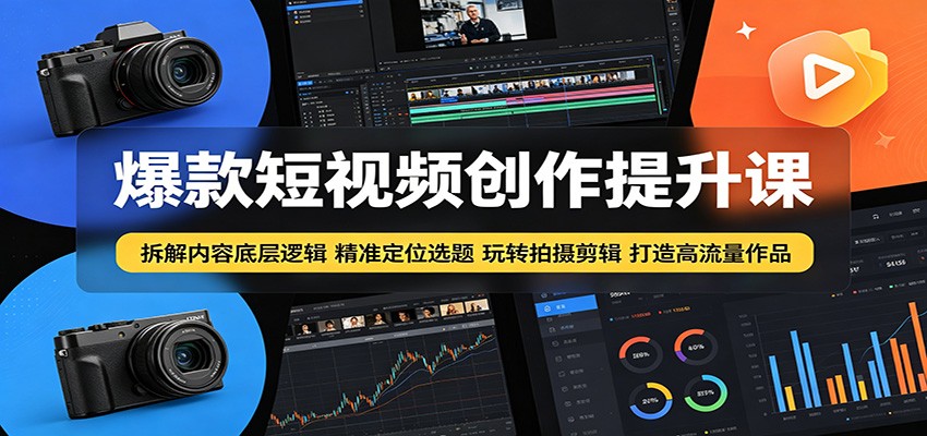 爆款短视频创作提升课：拆解内容底层逻辑，精准定位选题玩转拍摄剪辑打造高流量作品-御文网