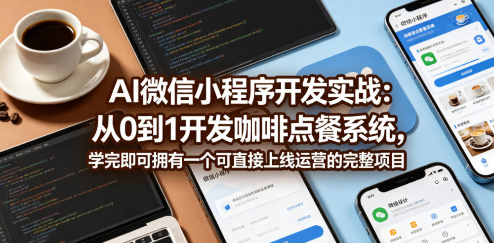 AI微信小程序开发实战：从0到1开发咖啡点餐系统，学完即可拥有一个可直接上线运营的完整项目-御文网