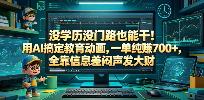 没学历没门路也能干！用AI搞定教育动画，一单纯賺700+，全靠信息差闷声发大财【揭秘】-御文网