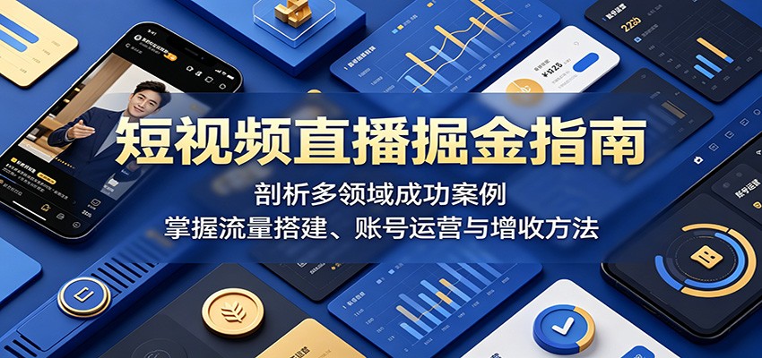 短视频直播掘金指南:剖析多领域成功案例,掌握流量搭建、账号运营与增收方法-御文网