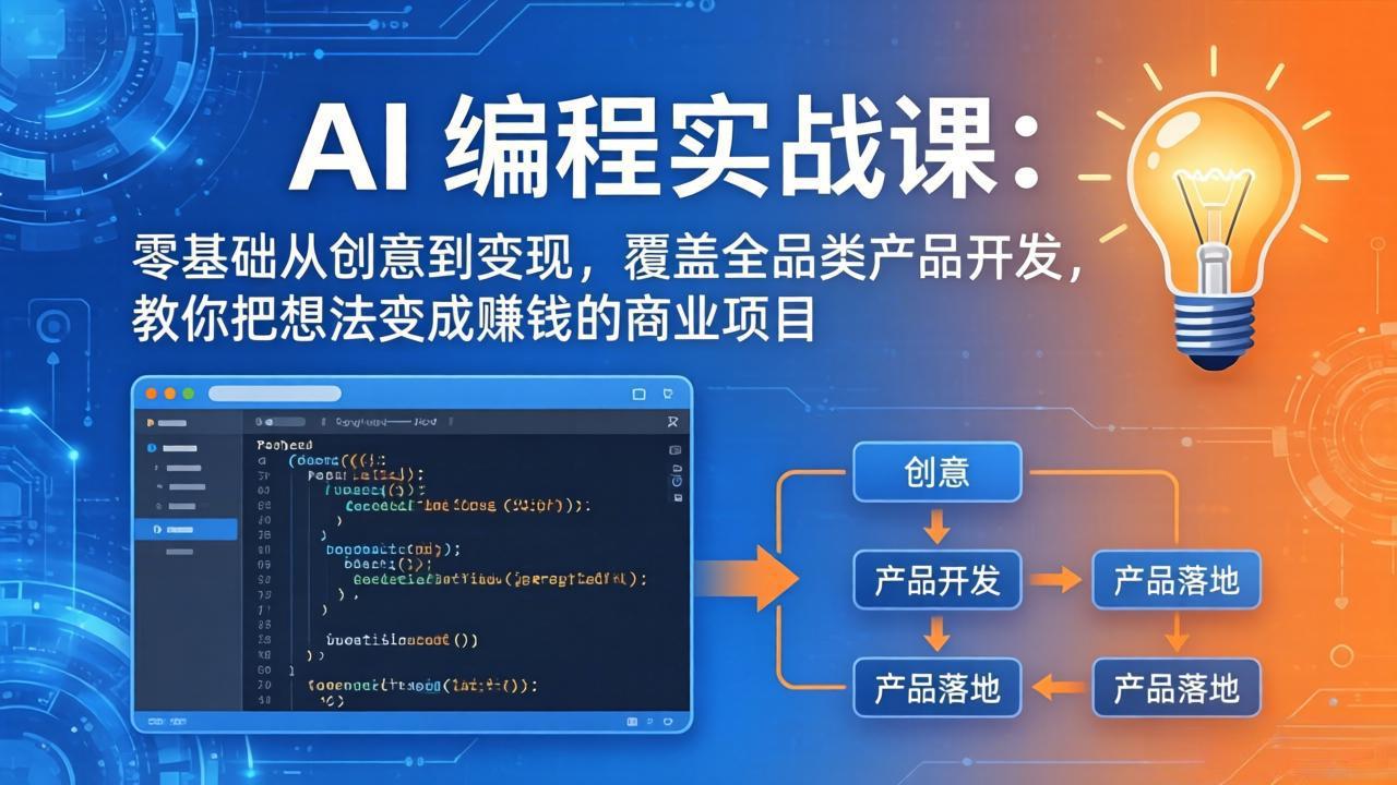 AI编程实战课-第三期-5月更新:零基础从创意到变现,覆盖全品类产品开发,把想法变成赚钱项目-御文网