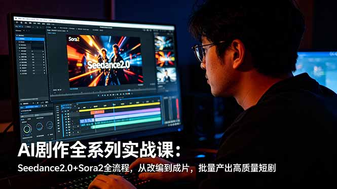 AI剧作全系列实战课:Seedance2.0+Sora2全流程,从改编到成片,批量产出高质量短剧-御文网