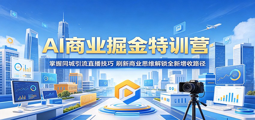 AI商业掘金特训营:掌握同城引流直播技巧,刷新商业思维解锁全新增收路径-御文网