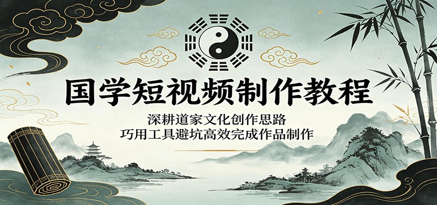国学短视频制作教程:深耕道家文化创作思路,巧用工具避坑高效完成作品制作-御文网
