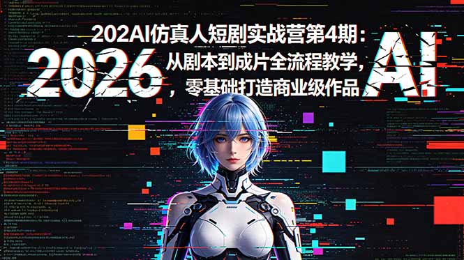 2026AI仿真人短剧实战营第4期：从剧本到成片全流程教学，零基础打造商业级作品-御文网