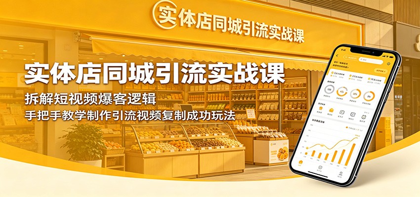 实体店同城引流实战课:拆解短视频爆客逻辑,手把手教学制作引流视频复制成功玩法-御文网