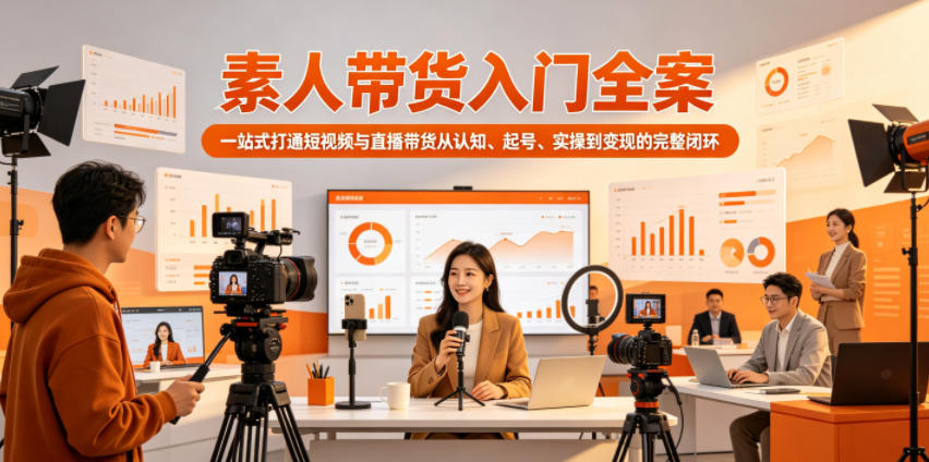 素人带货入门全案,一站式打通短视频与直播带货从认知、起号、实操到变现的完整闭环-御文网