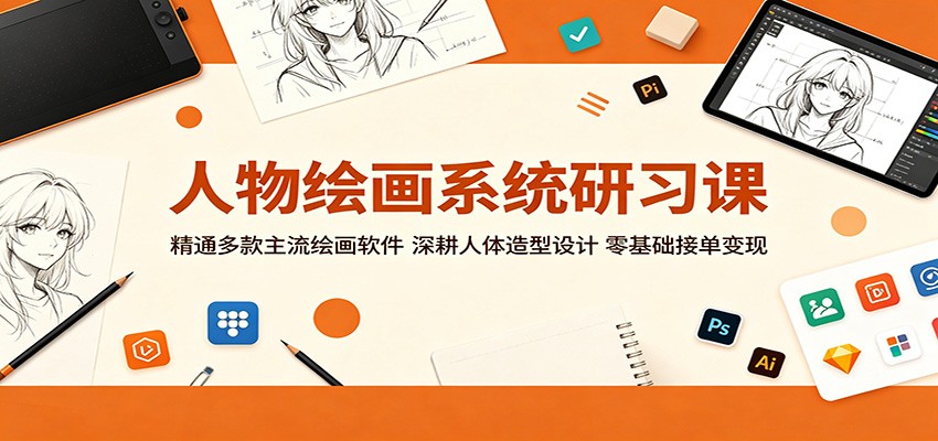 人物绘画系统研习课:精通多款主流绘画软件,深耕人体造型设计,零基础接单变现-御文网