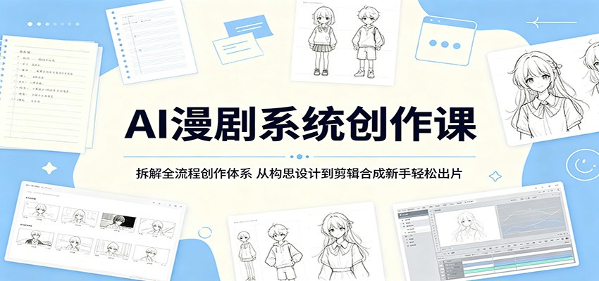 AI漫剧系统创作课:拆解全流程创作体系,从构思设计到剪辑合成新手轻松出片-御文网
