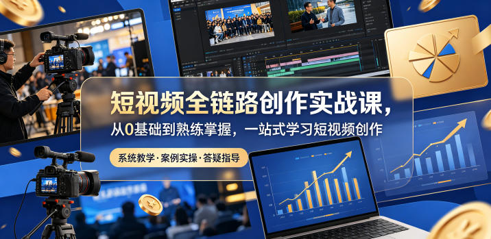 短视频全链路创作实战课,从0基础到熟练掌握,一站式学习短视频创作-御文网
