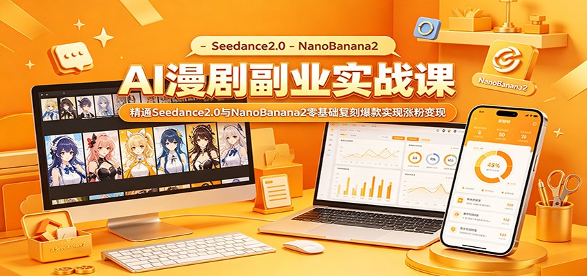 AI漫剧副业实战课:精通Seedance2.0与NanoBanana2零基础复刻爆款实现涨粉变现-御文网