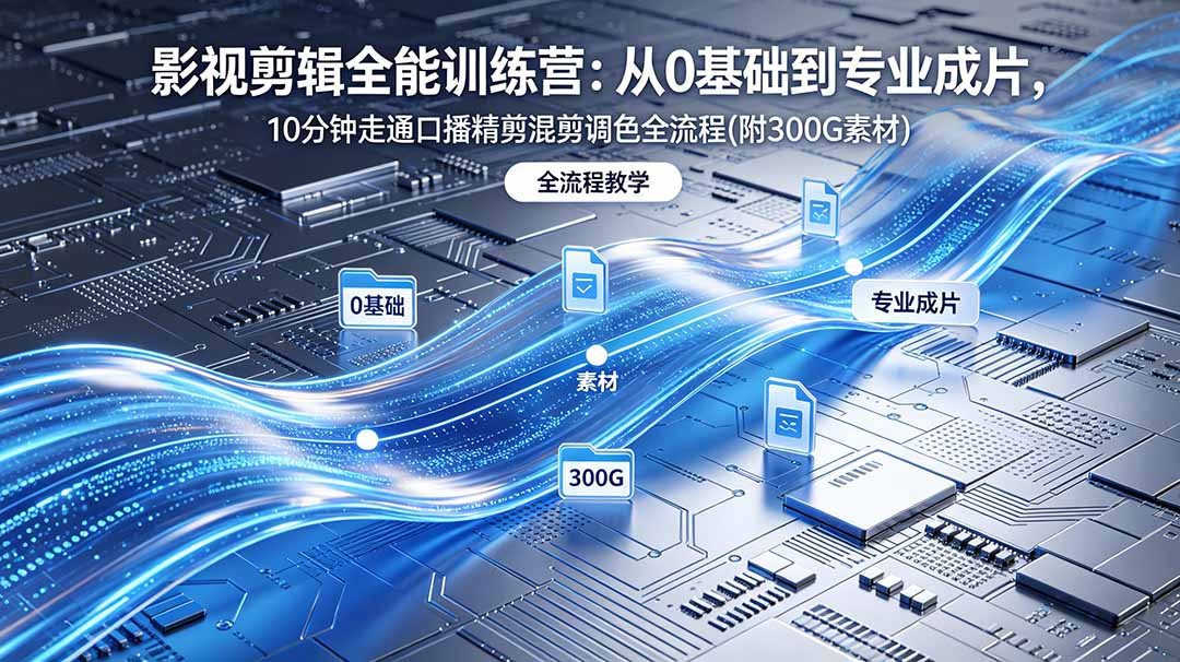 2026影视剪辑全能实战课|0基础到专业成片,全流程教学,高清带300G素材-御文网