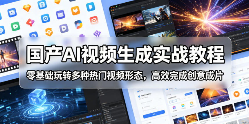 国产AI视频生成实战教程，零基础玩转多种热门视频形态，高效完成创意成片-御文网