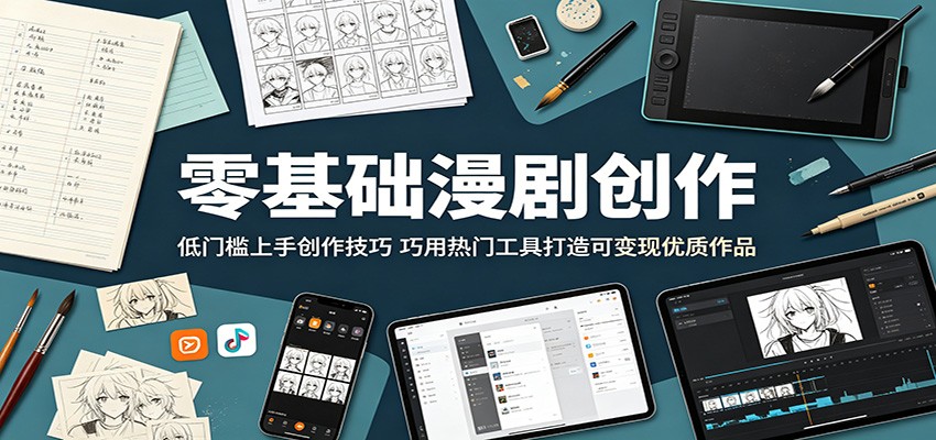 零基础漫剧创作:低门槛上手创作技巧,巧用热门工具打造可变现优质作品-御文网