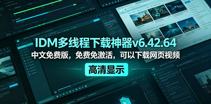 IDM多线程下载神器v6.42.64中文免费版，免费免激活，可以下载网页视频(例如飞书文档内的视频)-御文网