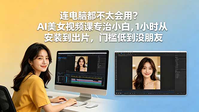 连电脑都不太会用？AI美女视频课专治小白，1小时从安装到出片，门槛低到没朋友-御文网