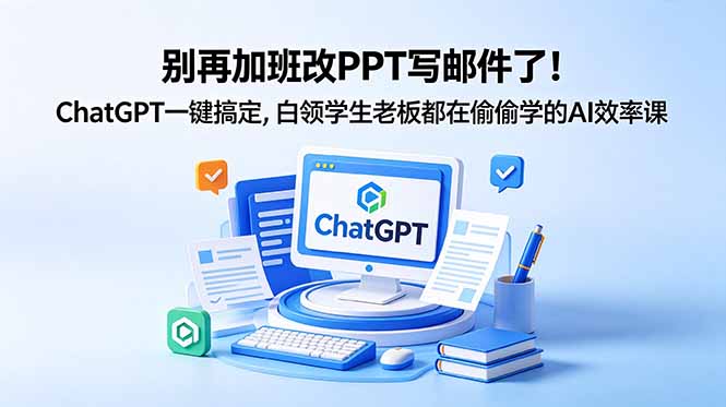 别再加班改PPT写邮件了!ChatGPT一键搞定,白领学生老板都在偷偷学的AI效率课-御文网