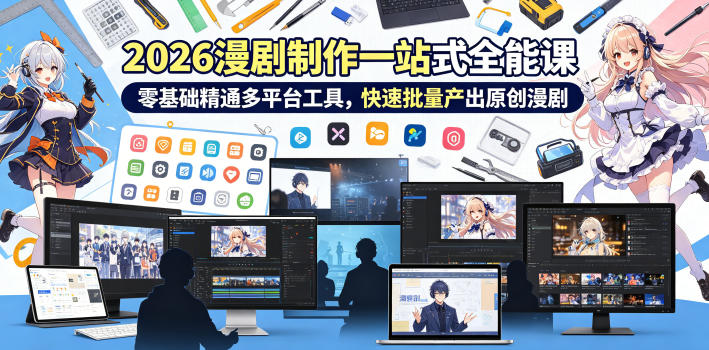 2026 AI漫剧制作一站式全能课，零基础精通多平台工具，快速批量产出原创漫剧-御文网