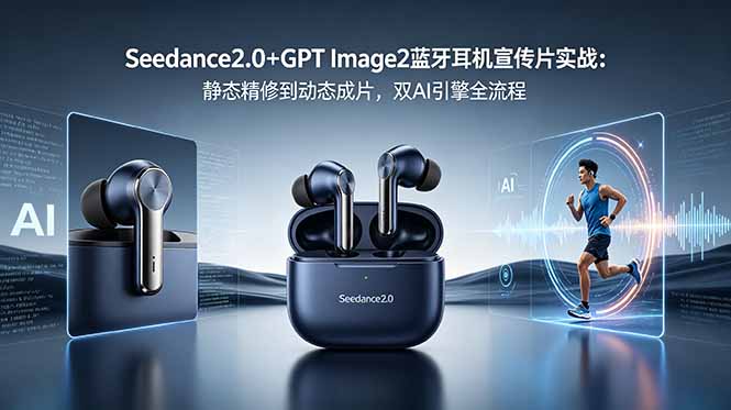Seedance2.0+GPT Image2蓝牙耳机宣传片实战：静态精修到动态成片，双AI引擎全流程-御文网