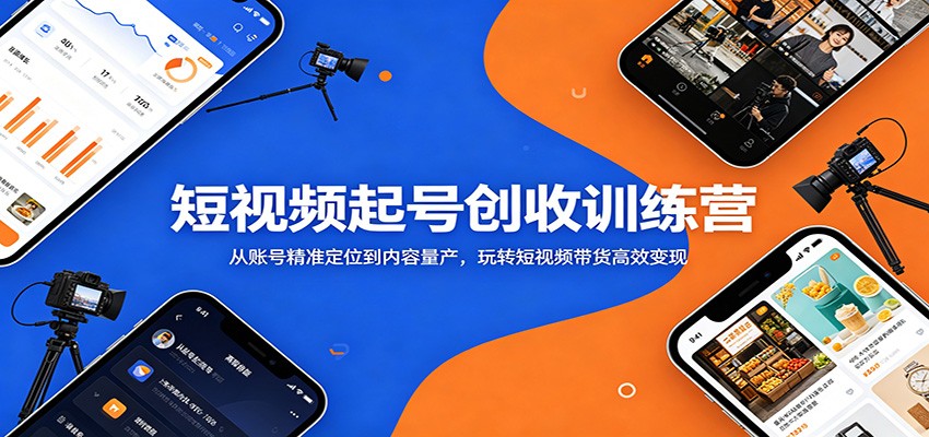 短视频起号创收训练营：从账号精准定位到内容量产，玩转短视频带货高效变现-御文网